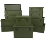 ALUBOX Transportbox 1,5 mm Riffelblech olivgrün pulverbeschichtet: 36L - 630 x 345 x 200