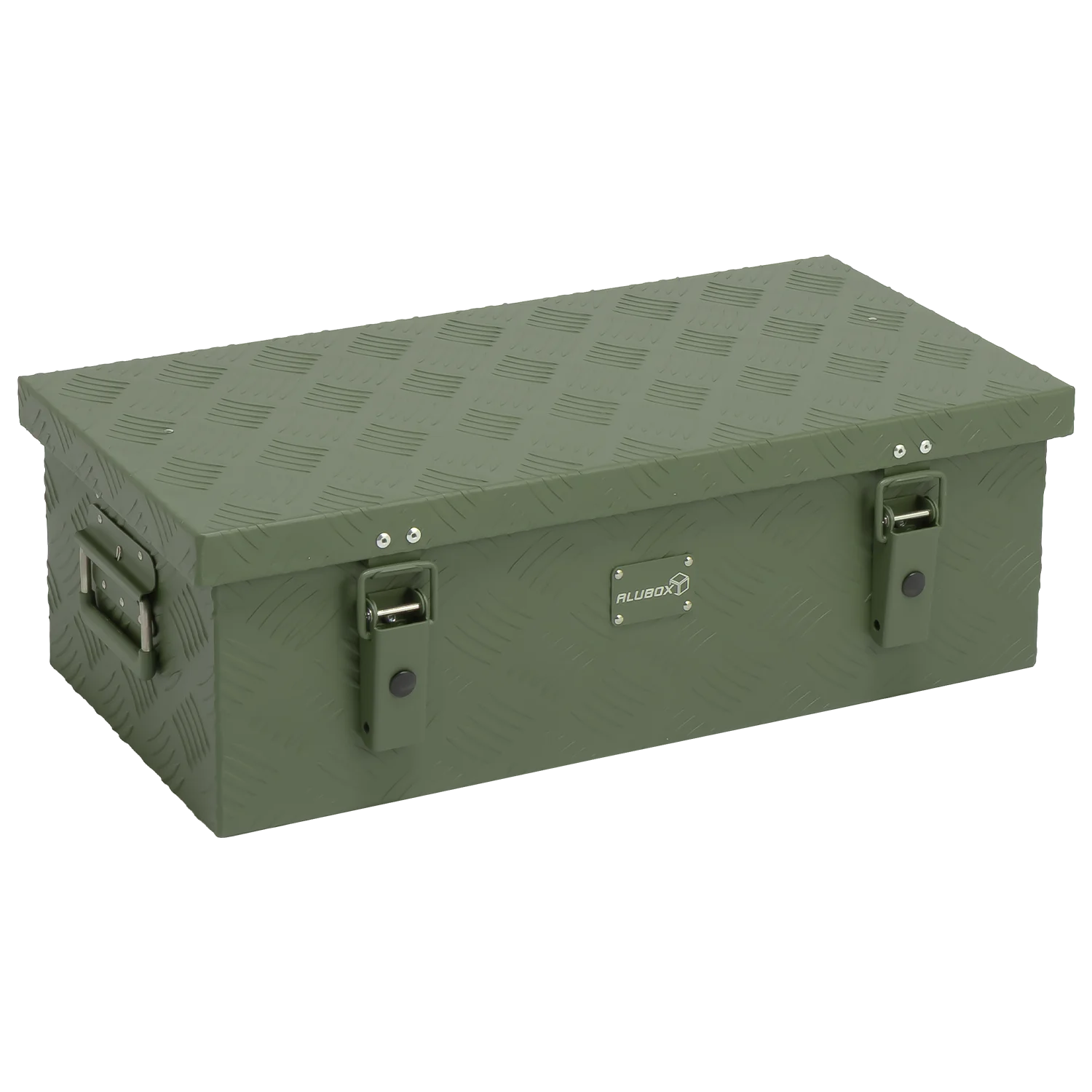 ALUBOX Riffelblech 1.5mm Stärke Olivgrün - Größenwahl 36L - 630 x 345 x 200