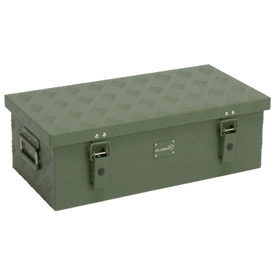 ALUBOX Riffelblech 1.5mm Stärke Olivgrün - Größenwahl 36L - 630 x 345 x 200