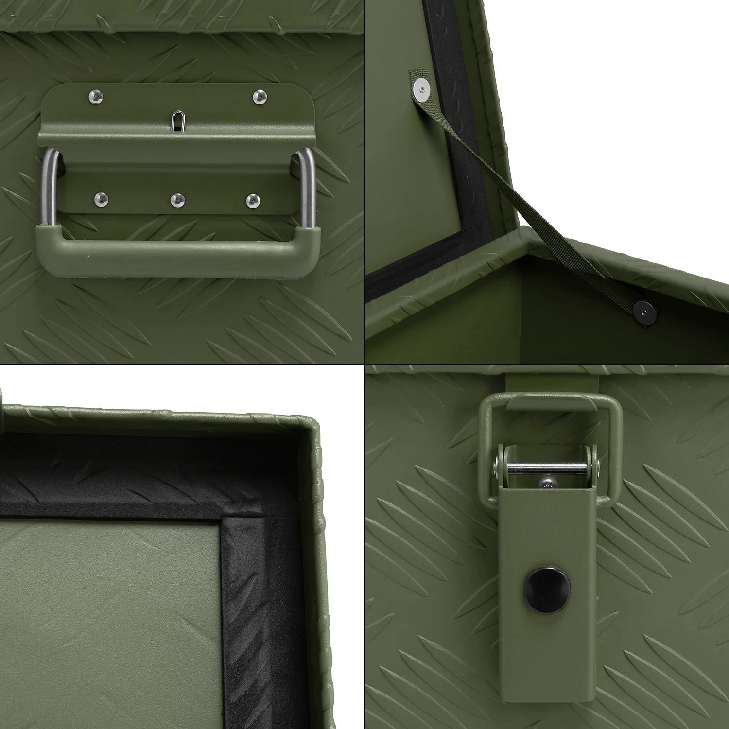 ALUBOX Riffelblech 1.5mm Stärke Olivgrün - Größenwahl