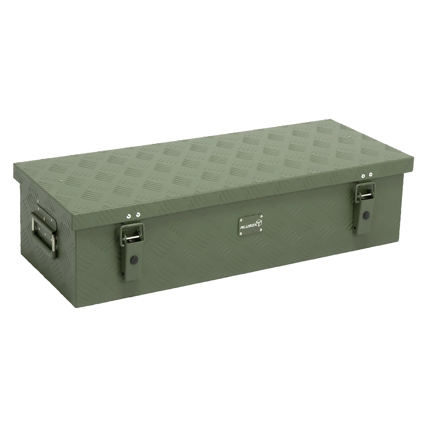 ALUBOX Riffelblech 1.5mm Stärke Olivgrün - Größenwahl 48L - 825 x 340 x 205