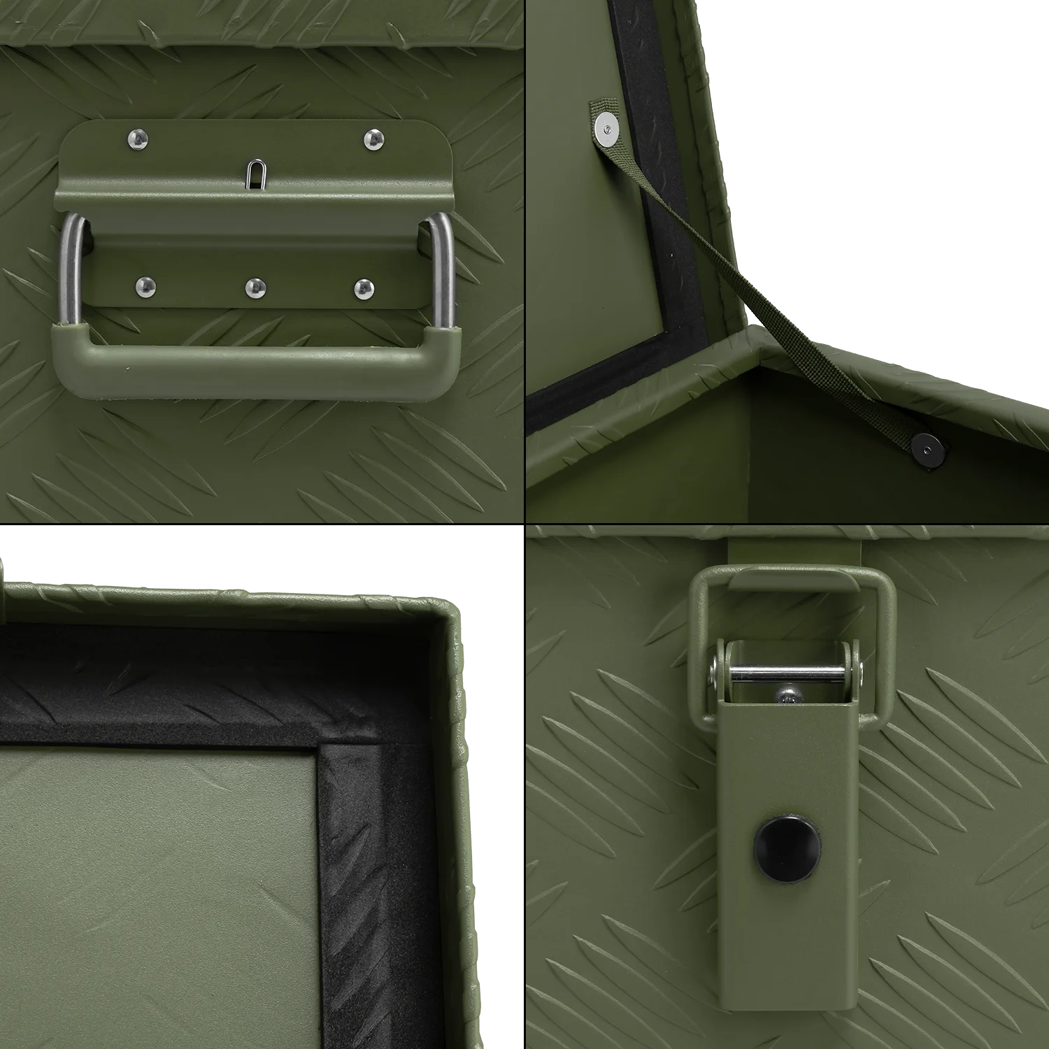 ALUBOX Riffelblech 1.5mm Stärke Olivgrün - Größenwahl