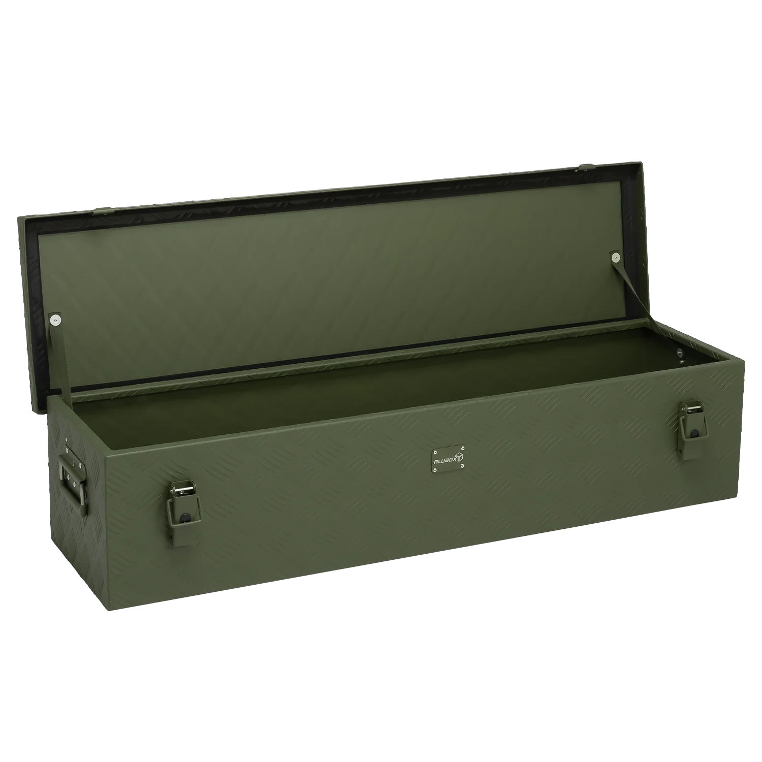 ALUBOX Transportbox 1,5 mm Riffelblech olivgrün pulverbeschichtet