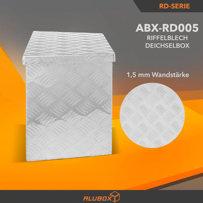 ALUBOX Riffelblech Deichselbox 1,5 mm Stärke - Größenwahl