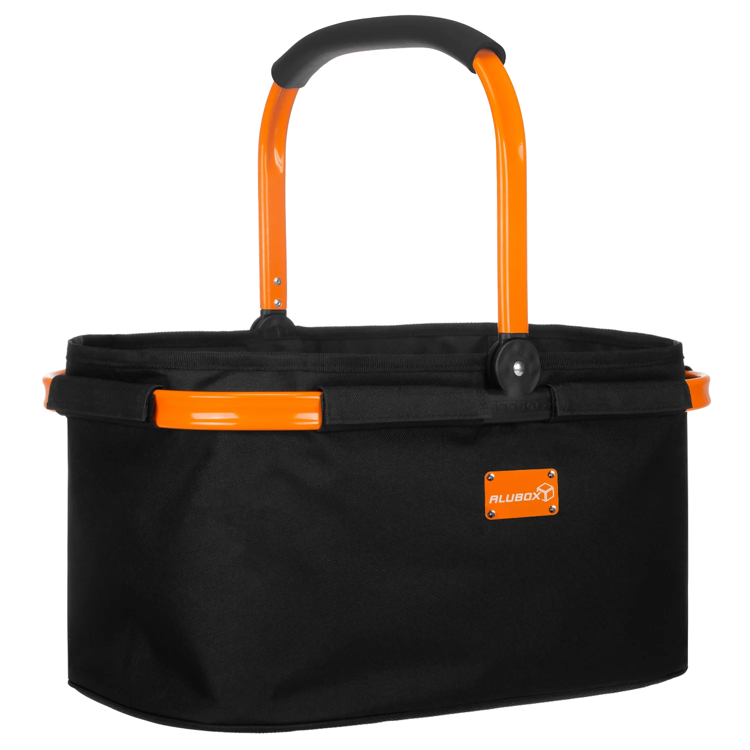ALUBOX Einkaufskorb schwarz Henkel orange