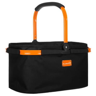 ALUBOX Einkaufskorb schwarz Henkel orange