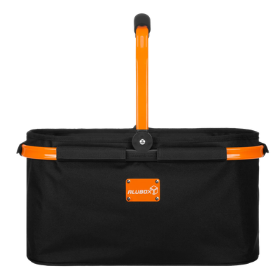 ALUBOX Einkaufskorb schwarz Henkel orange