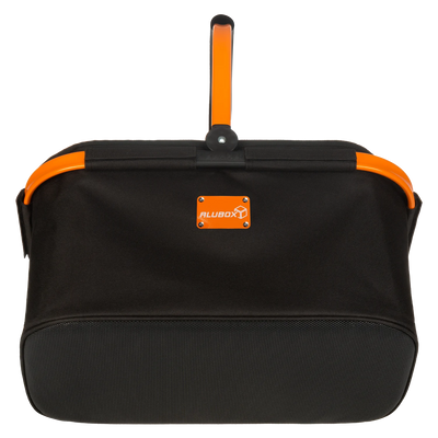 ALUBOX Einkaufskorb schwarz Henkel orange