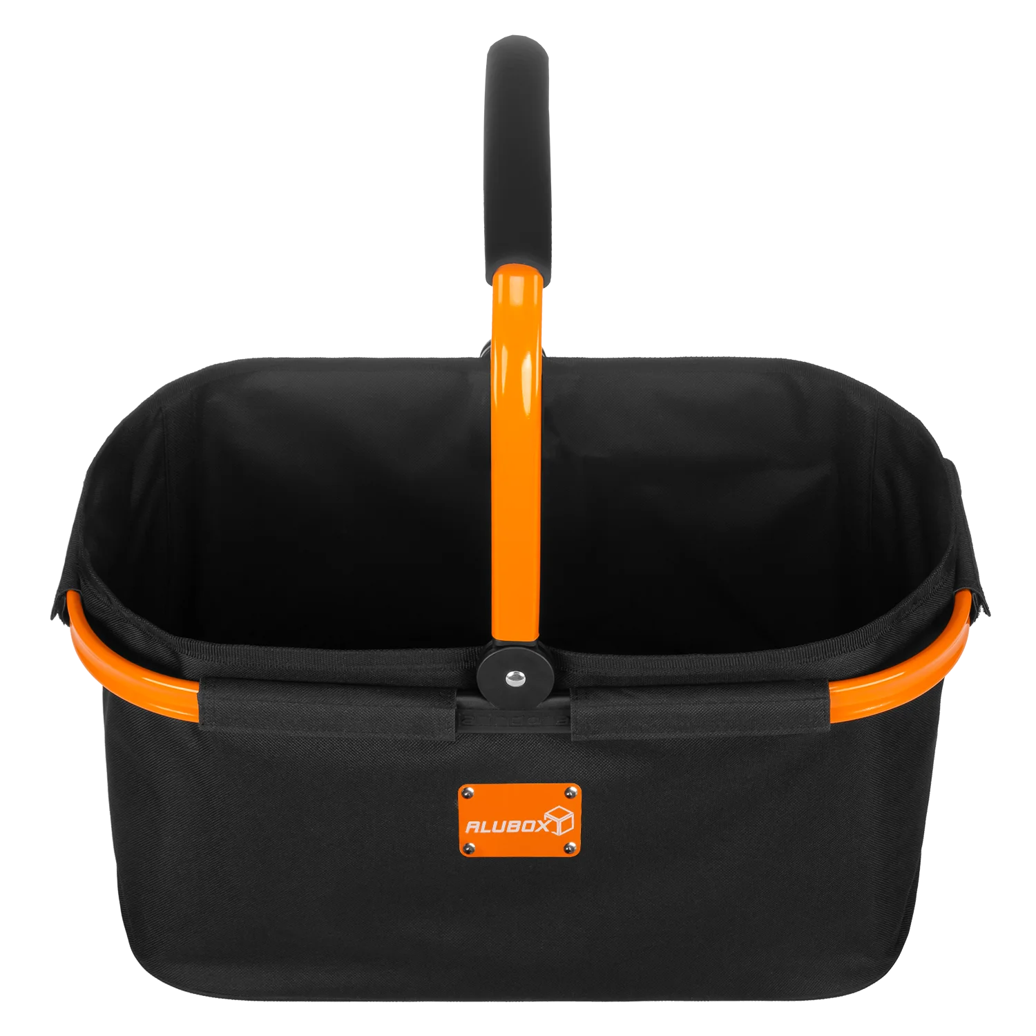 ALUBOX Einkaufskorb schwarz Henkel orange