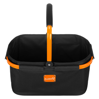 ALUBOX Einkaufskorb schwarz Henkel orange