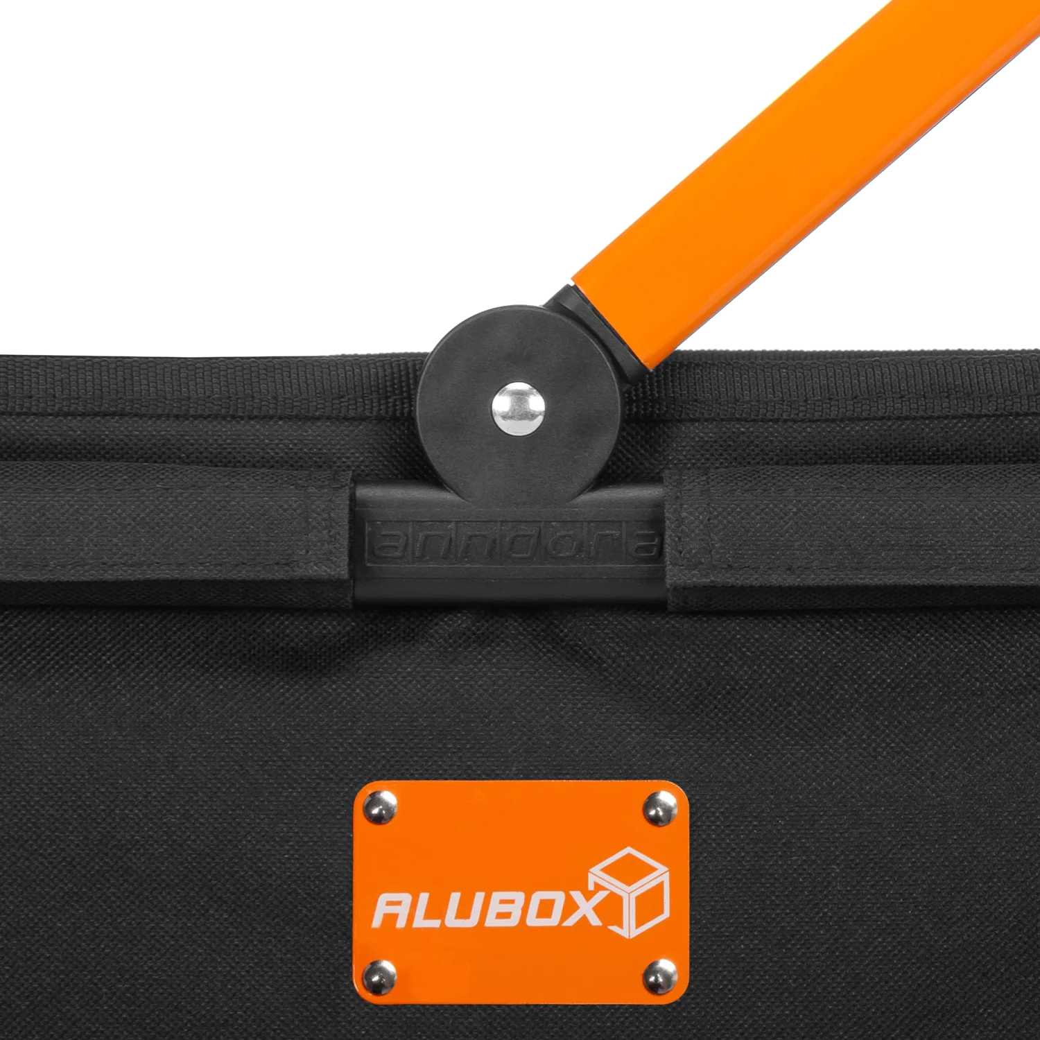 ALUBOX Einkaufskorb schwarz Henkel orange