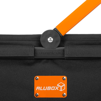 ALUBOX Einkaufskorb schwarz Henkel orange