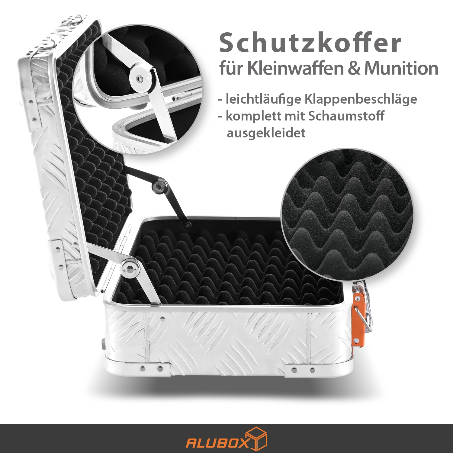 Alubox Gewehrkoffer Aluminium Riffelblech - Größenwahl