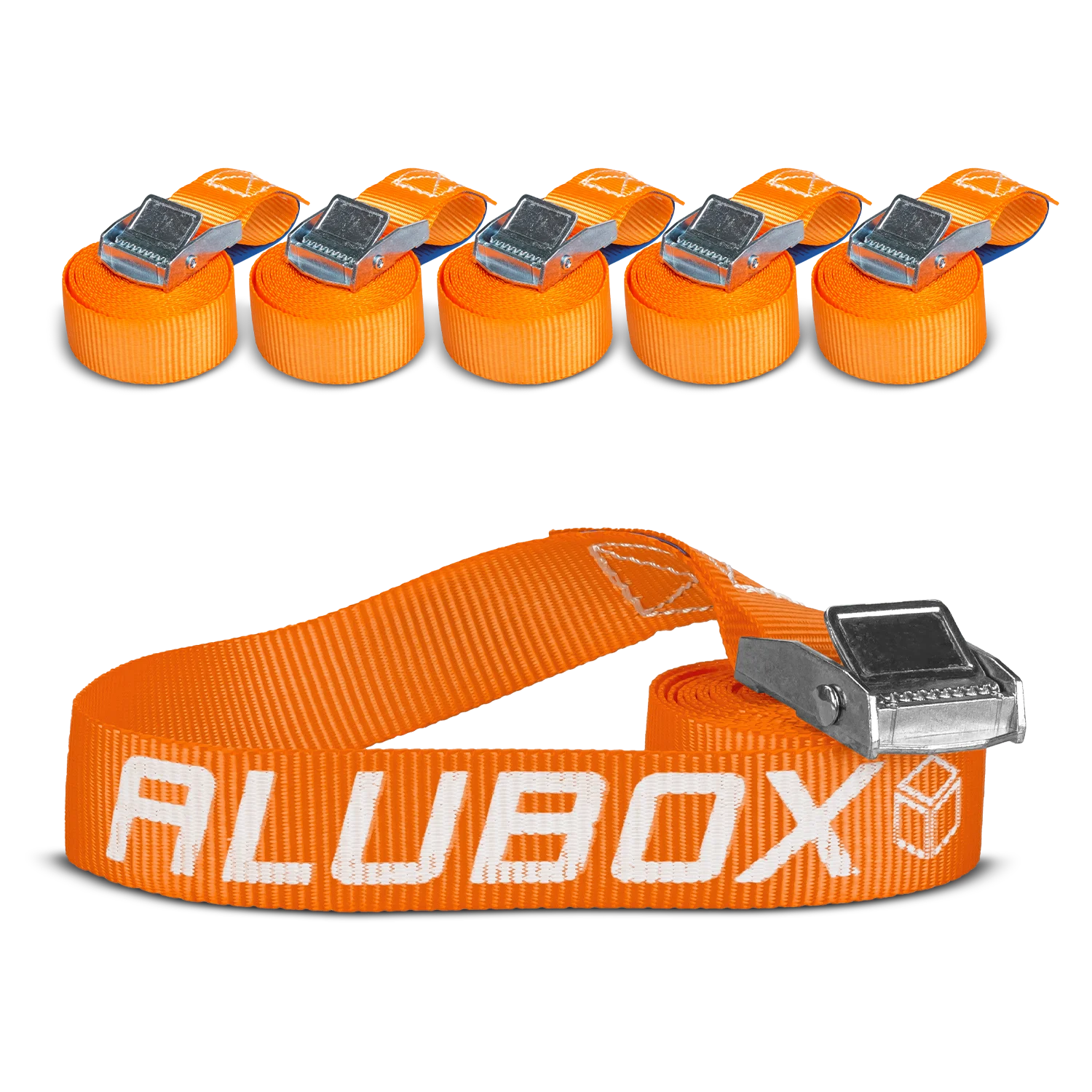 ALUBOX Spanngurt mit Klemmschloss 6 Stück Größenwahl 2,5m 1 Set