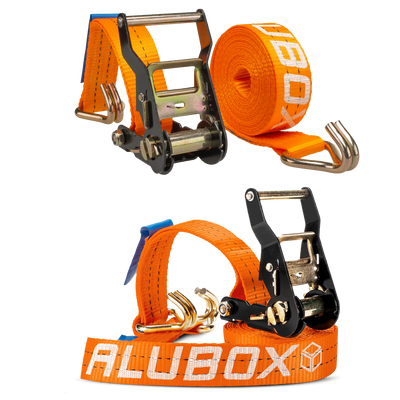 ALUBOX Spanngurte mit J-Haken 4 Stück 38mm breit Größenwahl