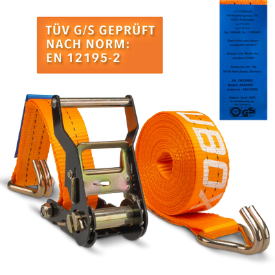 ALUBOX Spanngurte mit J-Haken 4 Stück 38mm breit Größenwahl