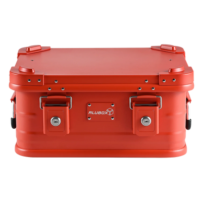 ALUBOX Alukiste Premium Lagerbox 18 - 78 L mit Druckguss Stapelecken rot