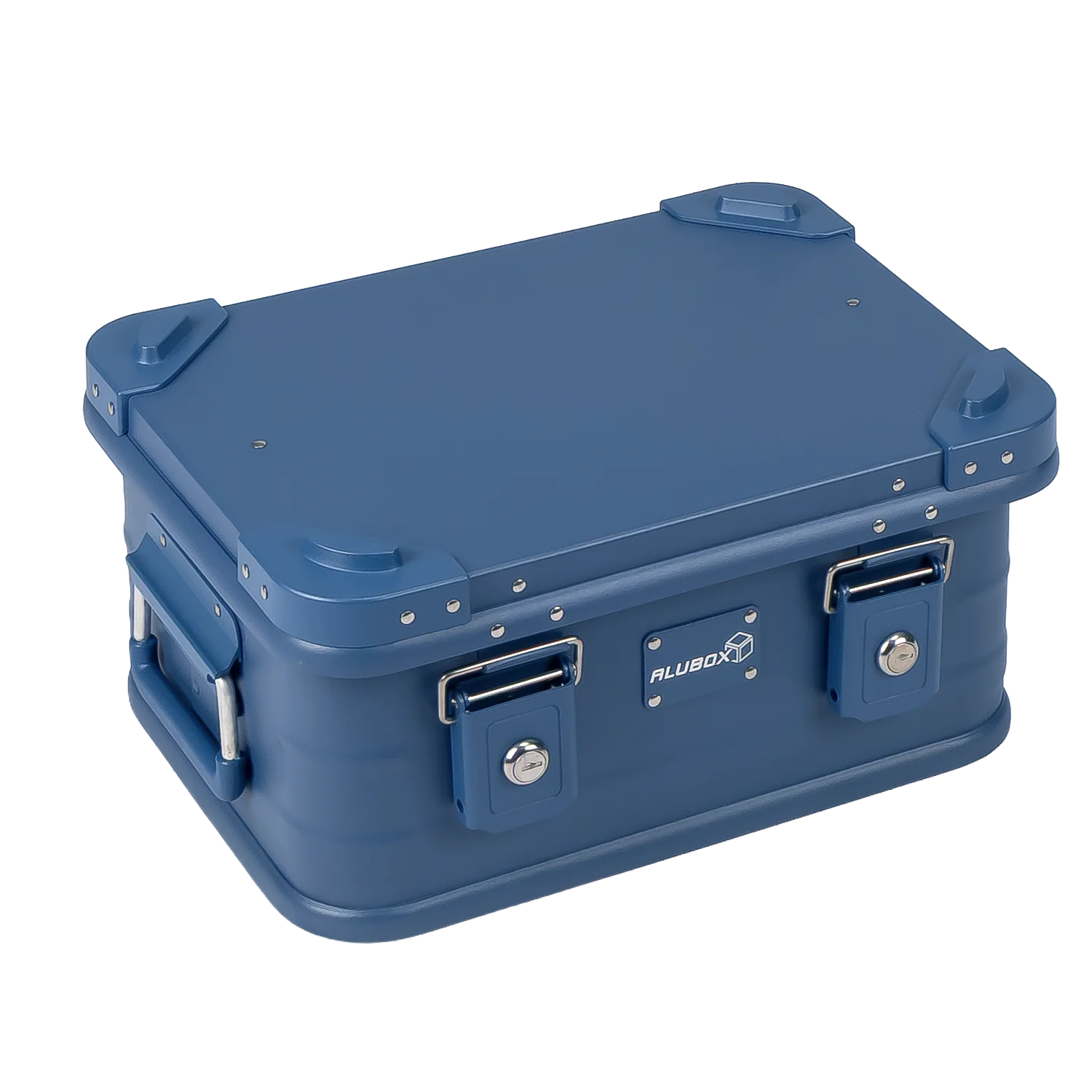 ALUBOX Alukiste Premium Lagerbox 18 - 159 L mit Druckguss Stapelecken blau 18 L - 420 x 310 x 200