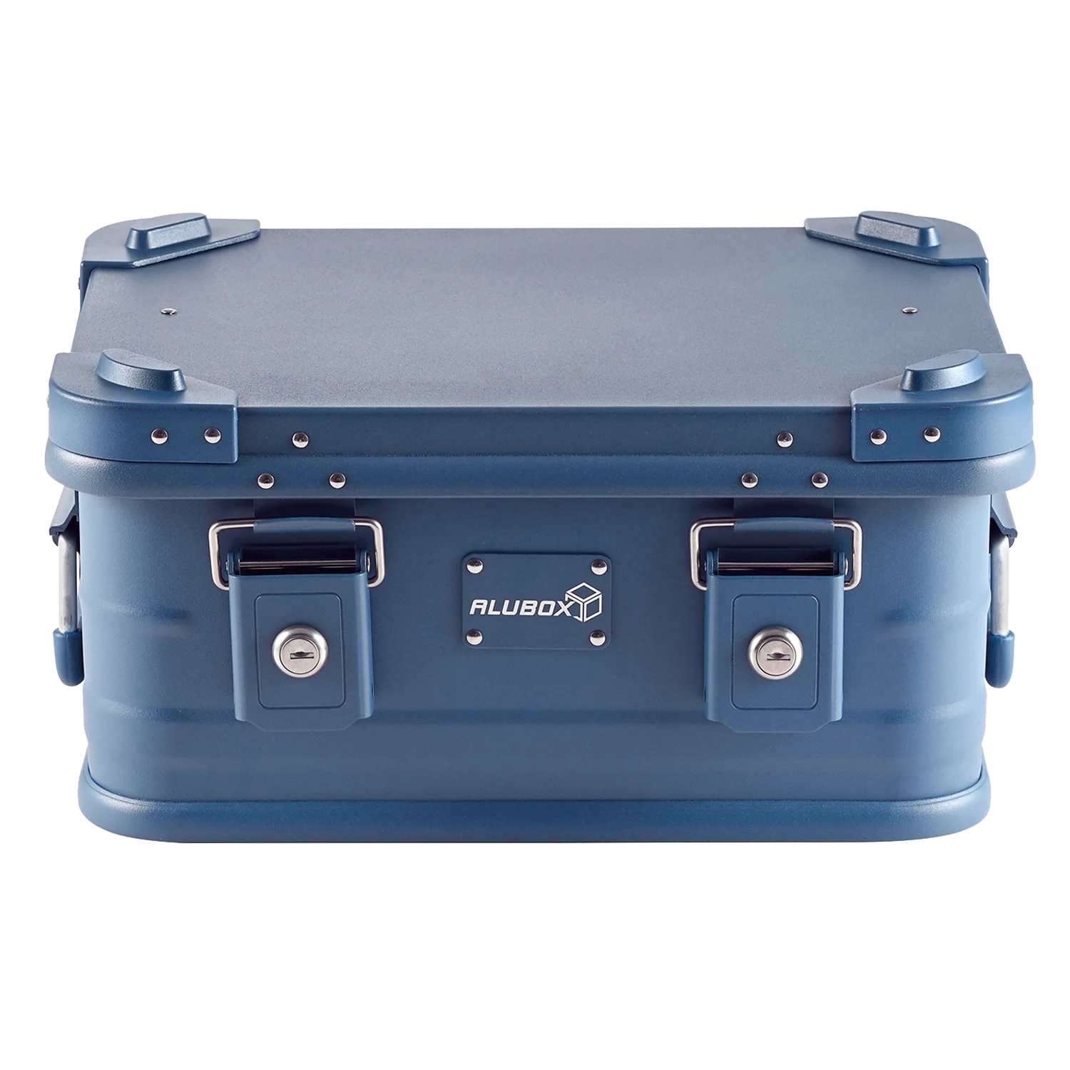 ALUBOX Alukiste Premium Lagerbox 18 - 159 L mit Druckguss Stapelecken blau