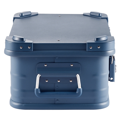 ALUBOX Alukiste Premium Lagerbox 18 - 159 L mit Druckguss Stapelecken blau