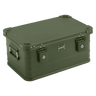 ALUBOX Metallkiste - Olivgrün - stapelbar mit Deckel: 47L - 590 x 380 x 285