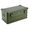 ALUBOX Metallkiste - Olivgrün - stapelbar mit Deckel: 92L - 775 x 440 x 345