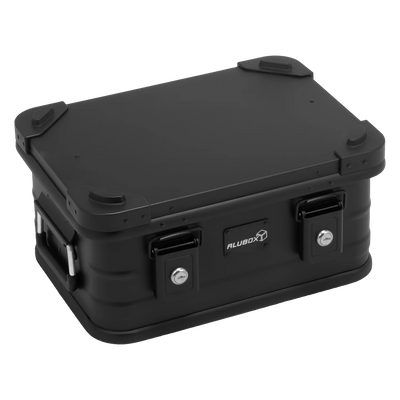 ALUBOX full Black Box - mit Deckel + Stapelecken
