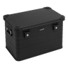 ALUBOX full Black Box - mit Deckel + Stapelecken: 78 L - 620 x 420 x 405