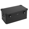 ALUBOX full Black Box - mit Deckel + Stapelecken: 92 L - 775 x 440 x 345
