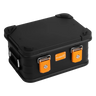 ALUBOX pulverbeschichtete Alukiste stapelbar schwarz orange: 18 L - 420 x 310 x 200