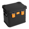ALUBOX pulverbeschichtete Alukiste stapelbar schwarz orange: 31 L - 420 x 310 x 345