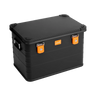 ALUBOX pulverbeschichtete Alukiste stapelbar schwarz orange: 78 L - 620 x 420 x 405