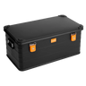 ALUBOX pulverbeschichtete Alukiste stapelbar schwarz orange: 92 L - 775 x 440 x 345