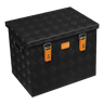 ALUBOX Transportkiste 3 mm Riffelblech schwarz pulverbeschichtet: 70 L - 525 x 405 x 415