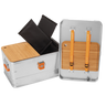 ALUBOX Campingbox - stapelbar silber -Deckel abnehmbar: 47L / ohne ständer