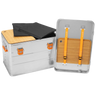 ALUBOX Campingbox - stapelbar silber -Deckel abnehmbar: 78L / ohne ständer