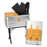 ALUBOX Campingbox - stapelbar silber -Deckel abnehmbar: 47L / mit ständer