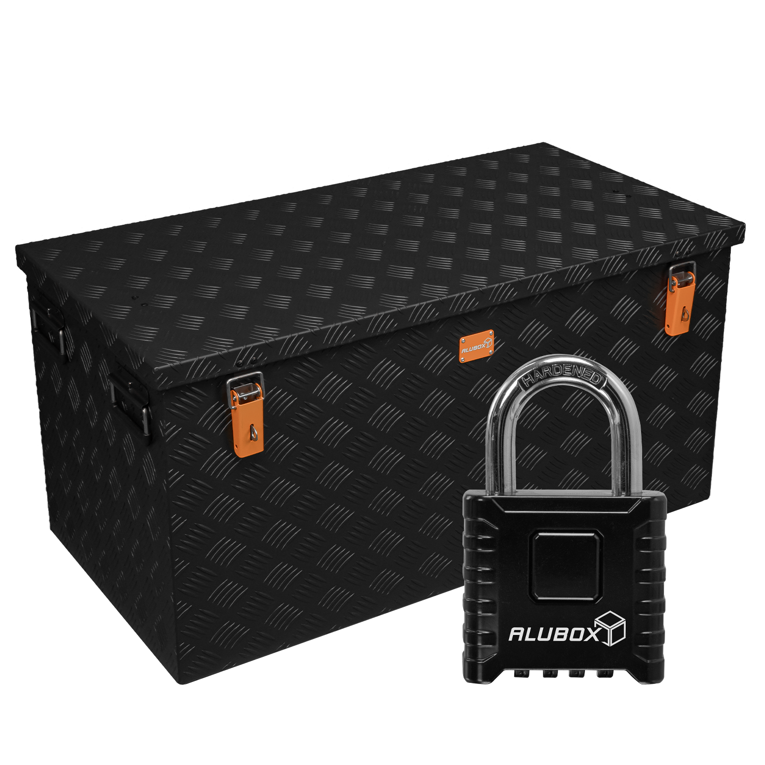 ALUBOX Riffelblech Alukiste 37 Liter - 312 Liter +  Zahlenschloss 4 stellig
