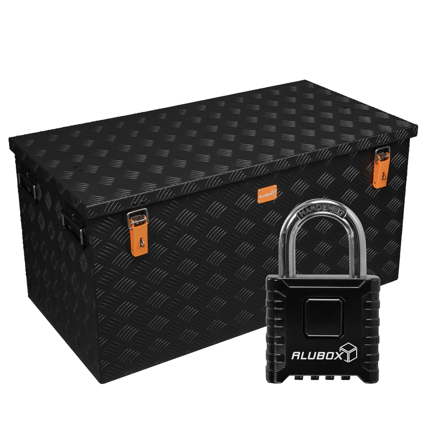 ALUBOX Riffelblech Alukiste 37 Liter - 312 Liter +  Zahlenschloss 4 stellig